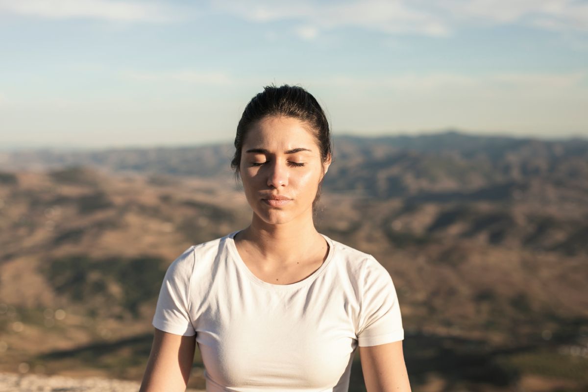 Young Woman doin meditation